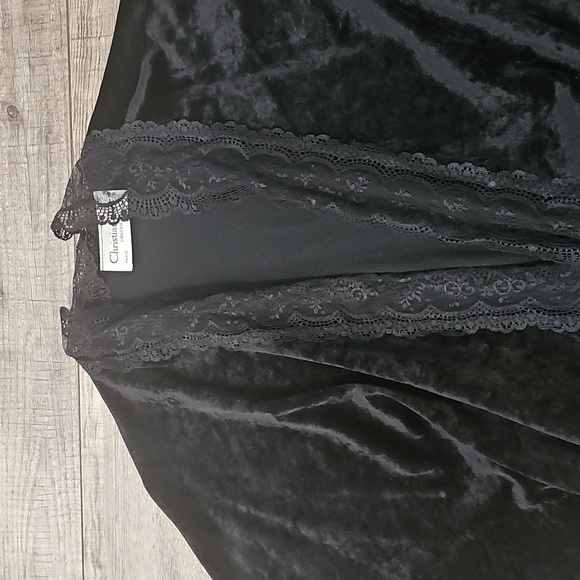 Christian Dior Vintage 80s 90s Lace Trim Robe - Picture 4 of 13